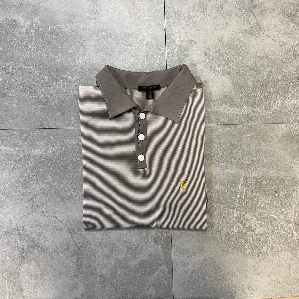 Louis Vuitton Polo Shirt Grey Striped (Men’s Medium) 100% authentic